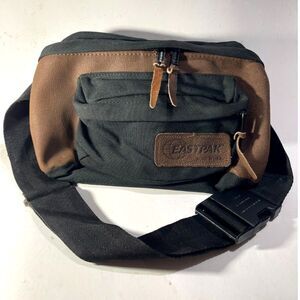 Eastpak bag VTG USA made black brown canvas crossbody men unisex